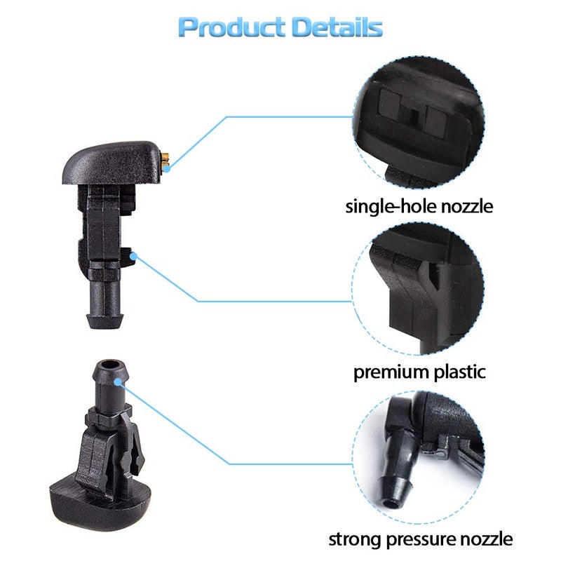 A ABIGAIL Front Windshield Washer Nozzles for 2004-2013 Ford F150 - Replaces # 3W7Z17603AA Spray Jet Kit (pack of 2) A7866F - Image 3